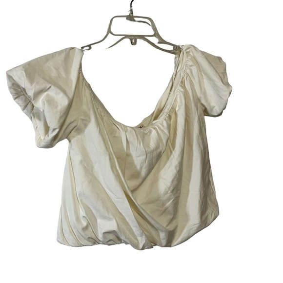 NWT Free People We The Free Here To Slay Tee Ivory M Boho off shoulder cropped - Picture 7 of 16